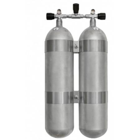 Galvanized diving cylinder 2x12L 232 bar
