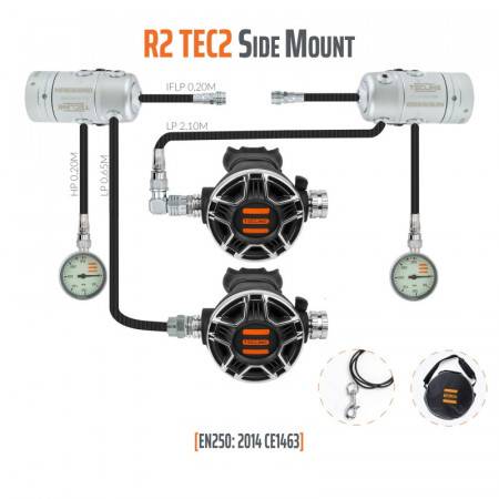 TECLINE R2 / TEC2 scuba regulator pack « SIDEMOUNT» - TECLINE