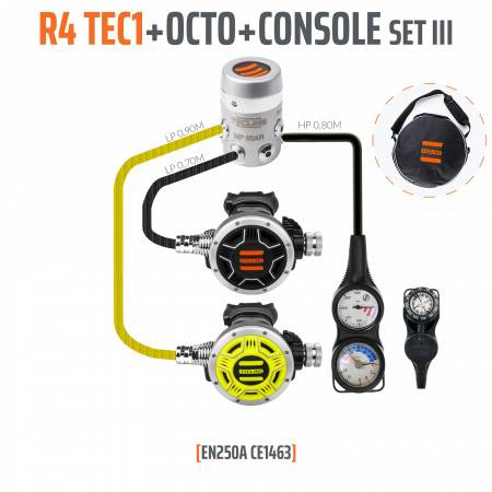 Détendeurde plongée R4 TEC1 EN250A OCTO + console 3 éléments TECLINE