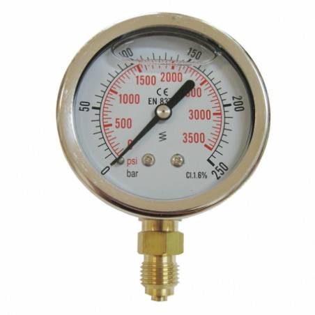 Vertical pressure gauge 0-250 bars D63mm - DIVEAVENUE